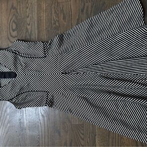 Banana Republic Black and White Striped Midi Dress